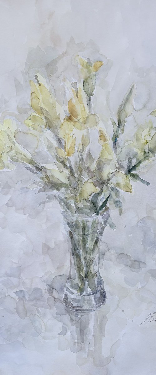 Lilies 50x65 cm 2025 by Elena Klyan