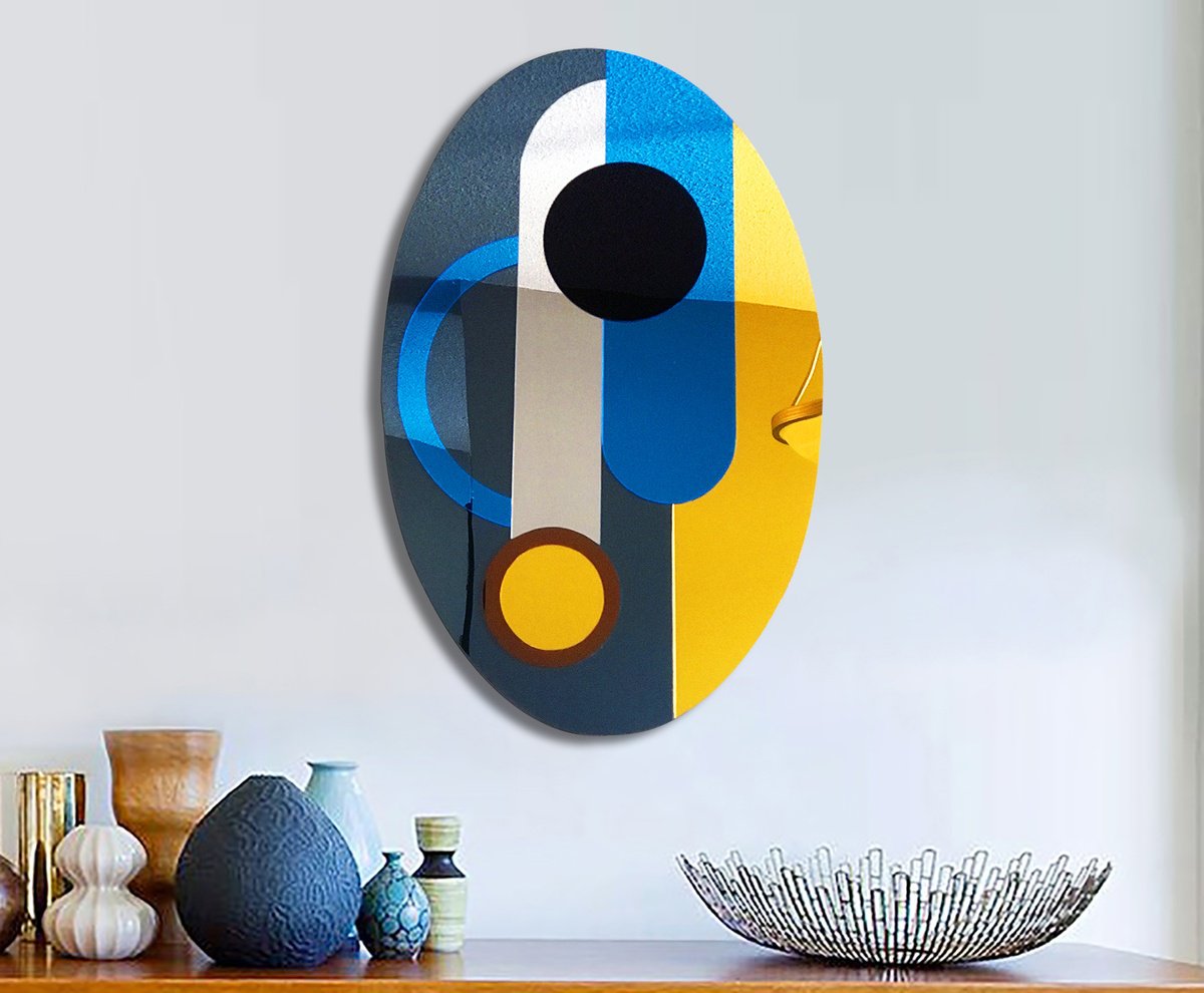 Geometric Abstract Collage By Dong Su, 19 X 29, Parallel Realms Series, Original Artwork