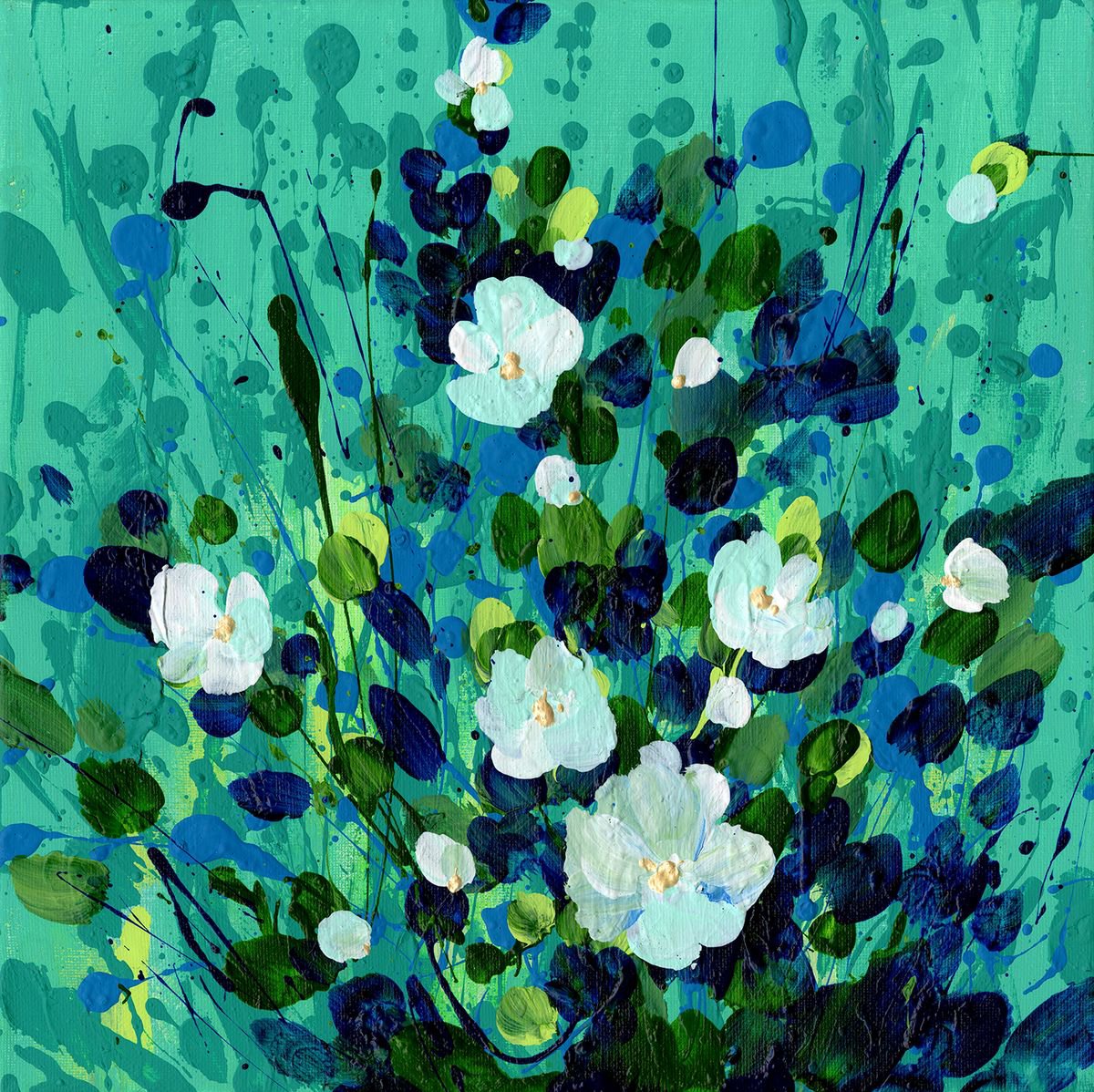 Sweet Wonder 3 -  Textured Flower Painting  by Kathy Morton Stanion by Kathy Morton Stanion
