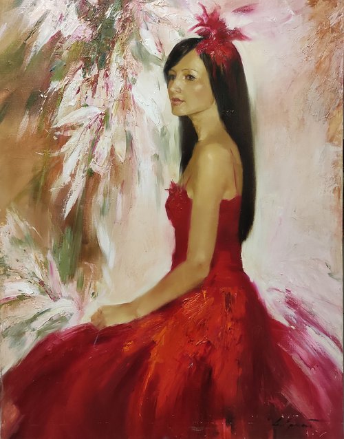 Portrait in red by Dmitrii Ermolov