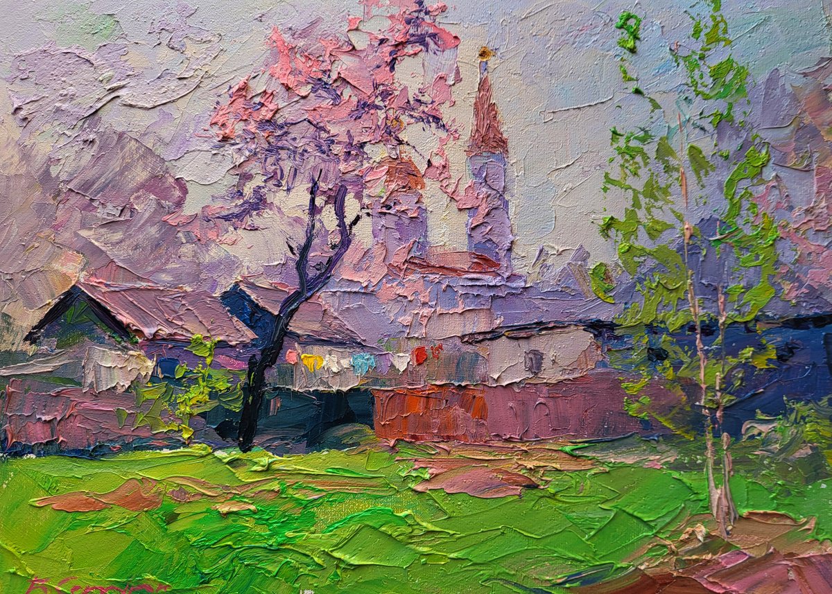 Impressionistic Landscape Oil Painting By Boris Serdyuk, 14 X 10, Spring Has Come, Original Artwork