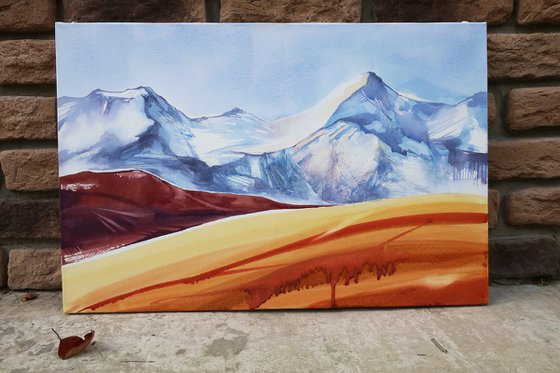 Alaska mountains - Watercolour landscape