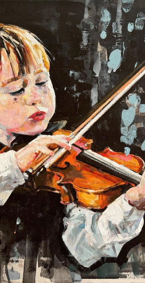 The boy and his violin by Marco  Ortolan