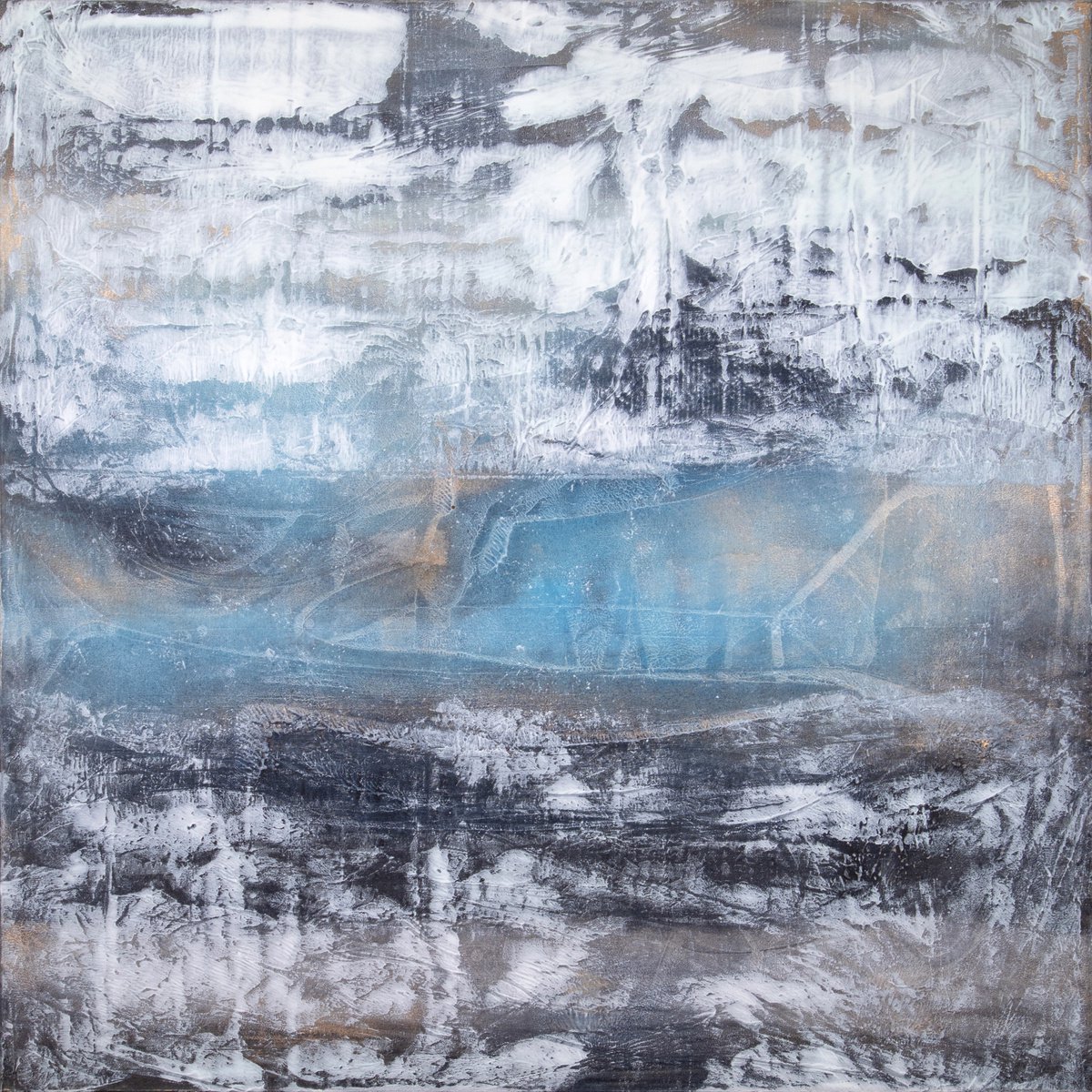 Abstract Acrylic Painting By Rokas Berziunas, 55 X 55", No. 22-21 (140 X 140 Cm ), Original Artwork