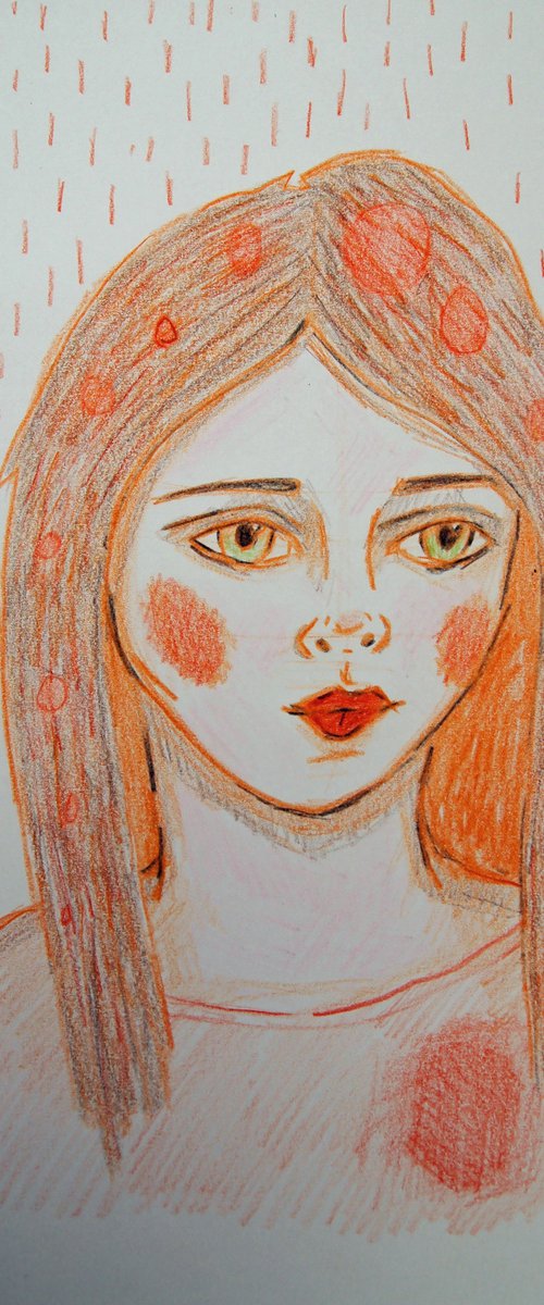 Red and Orange Portrait by Kitty  Cooper