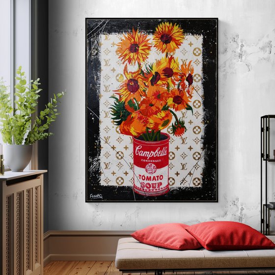 Sunflower Soup 140cm x 100cm Textured Urban Pop Art