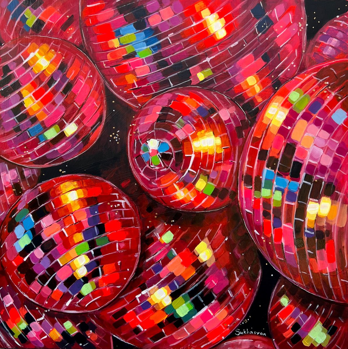 Red Disco Balls by Victoria Sukhasyan