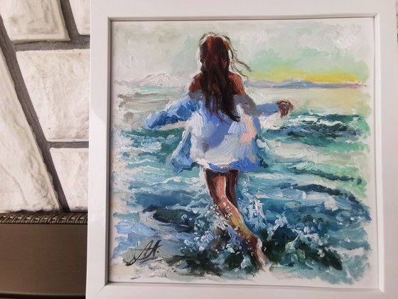 Sea women painting, Woman art