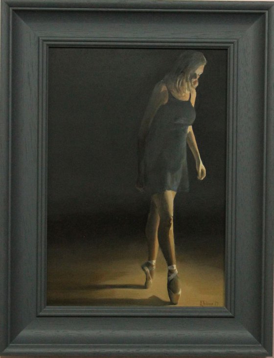 On Pointe, Ballet Painting, Ballerina, Framed Dancer Painting