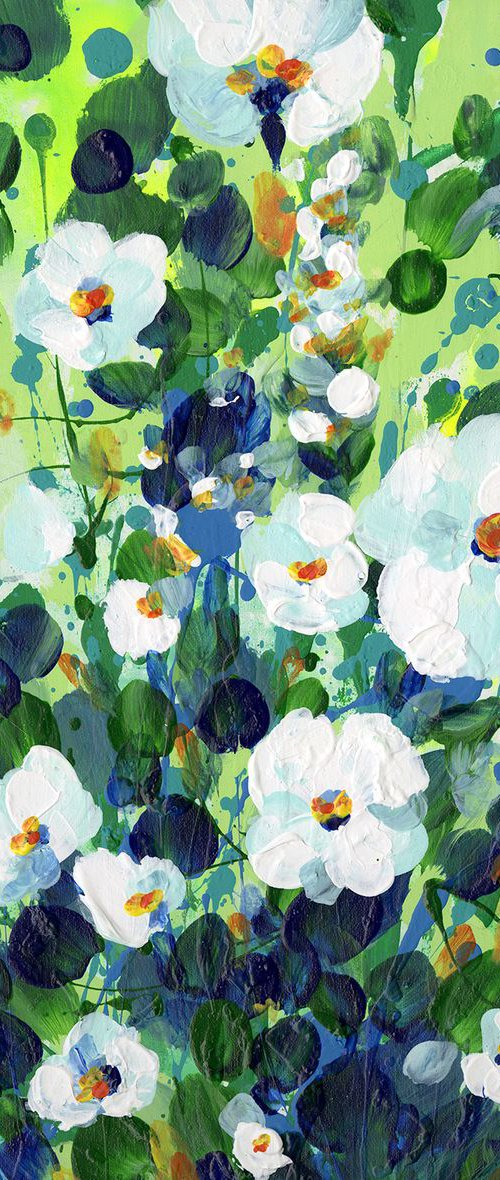 Sweet Wonder 7 -  Abstract Meadow Flower Painting  by Kathy Morton Stanion by Kathy Morton Stanion