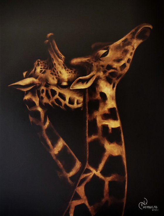 "Two giraffes"