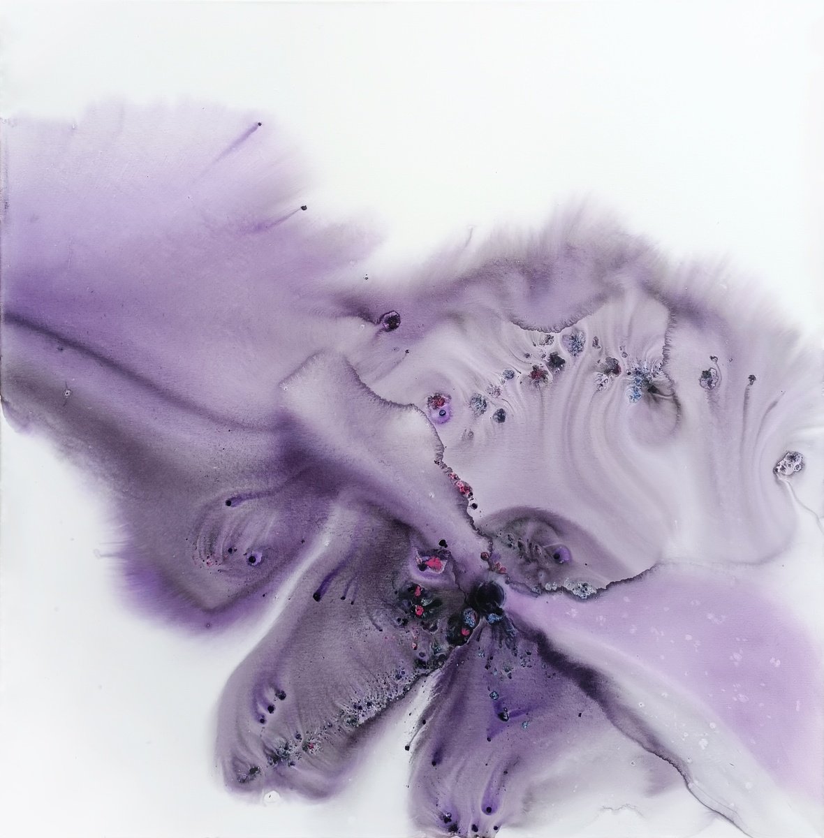 Abstract Acrylic Painting By Muriel Napoli, 47 X 47", Nature 322, Original Artwork