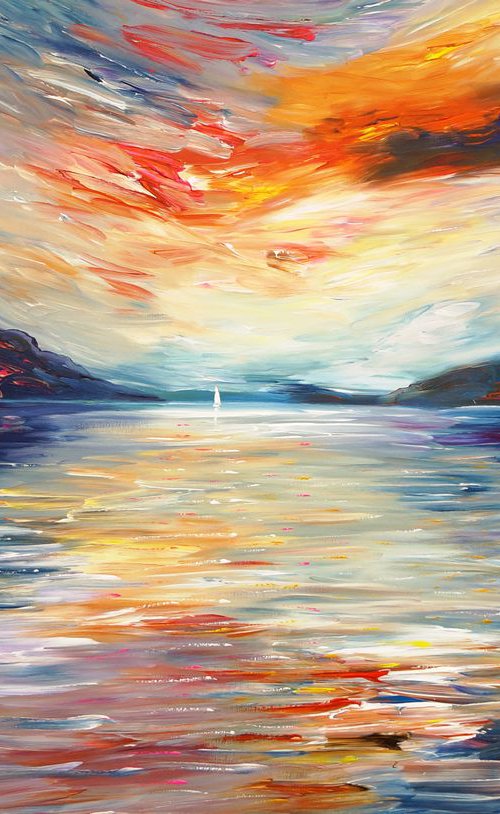 Romantic Sunset Sailing XL 1 by Peter Nottrott