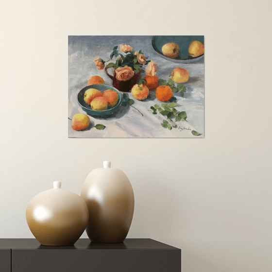 Still Life with Apple and Mandarin