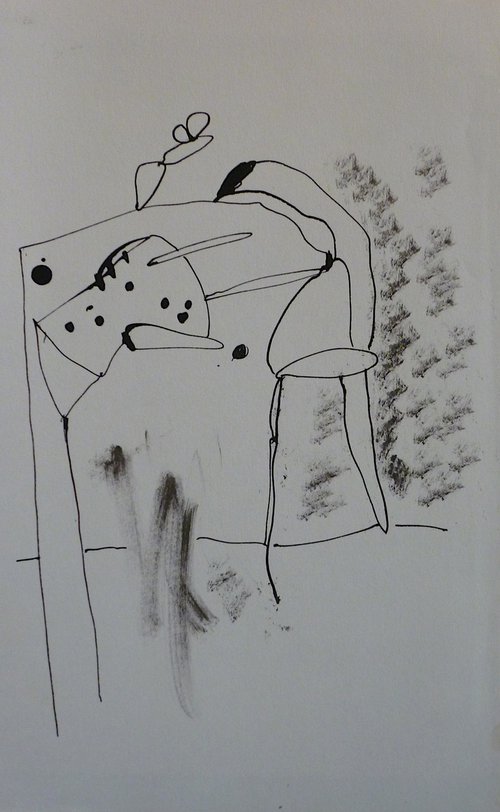 Surrealist Drawing 114, 16x24 cm - AF exclusive + FREE shipping by Frederic Belaubre