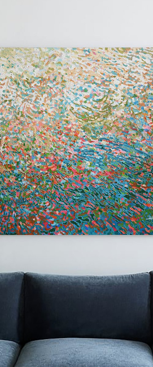 Brilliant Sunset, 30 x 30" by Margaret Juul