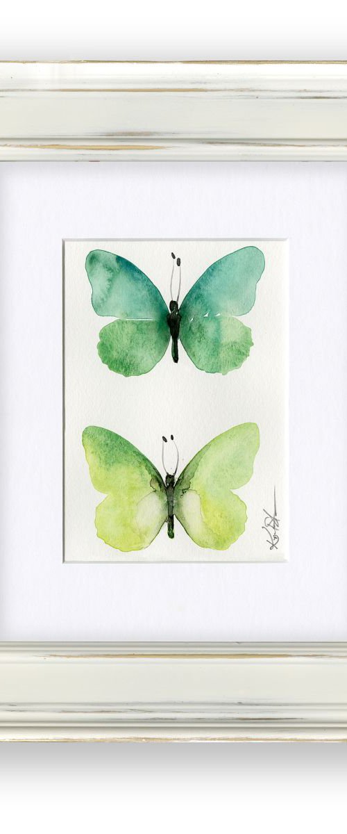 Shabby Chic Butterfly Watercolor Painting No. 2 by Kathy Morton Stanion by Kathy Morton Stanion