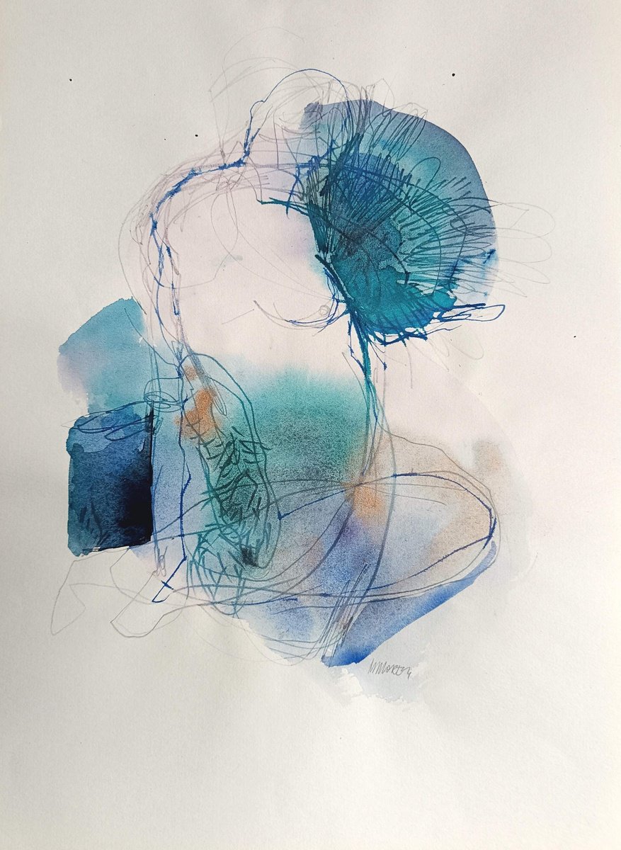 Surrealistic Botanical Watercolour By Magdalena Morey, 11 X 17", Blossom Keepers 7, Original Artwork