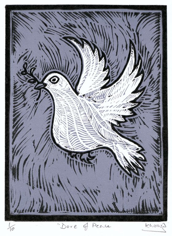 Dove of Peace - Original Limited Edition Linocut (unframed)