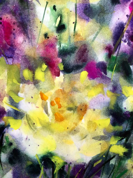 Yellow roses.  one of a kind, original watercolor