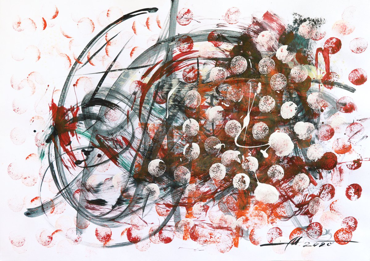 Abstract Acrylic Painting By Anatoliy Menkiv, 33 X 24, #25 Metaphysics Series, Original Artwork