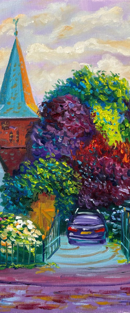 Summer Hydrangeas and Historic Church by Dmitry Fedorov
