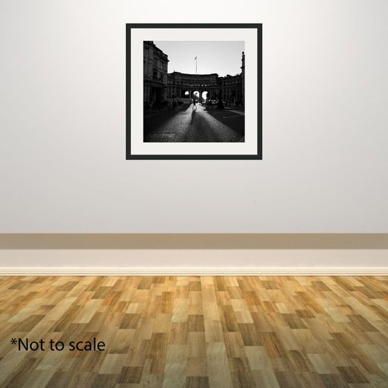 Between Two Paths - Classic Street Photography Print, 21x21 Inches, C-Type, Framed