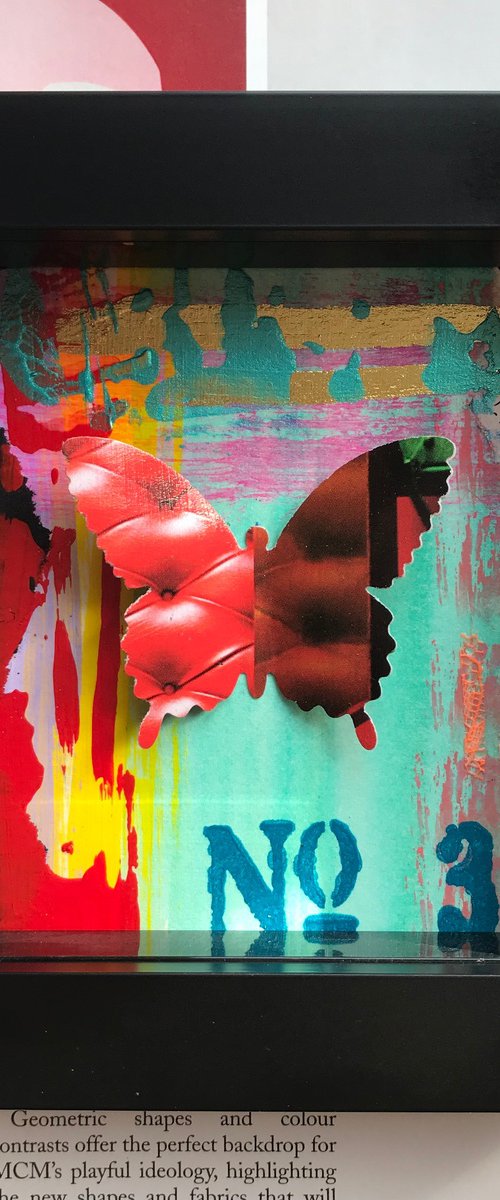 Mini Beauty  No13 - Abstract Butterfly in Box by Hernan Reinoso