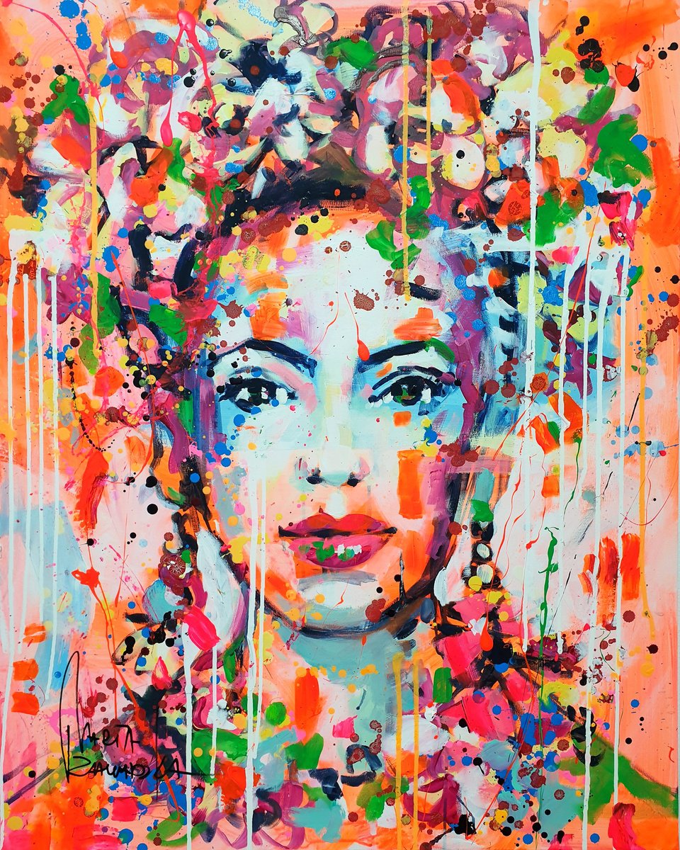 Impressionistic Portrait Acrylic Painting By Marta Zawadzka, 31 X 39", Her Charm, Original Artwork