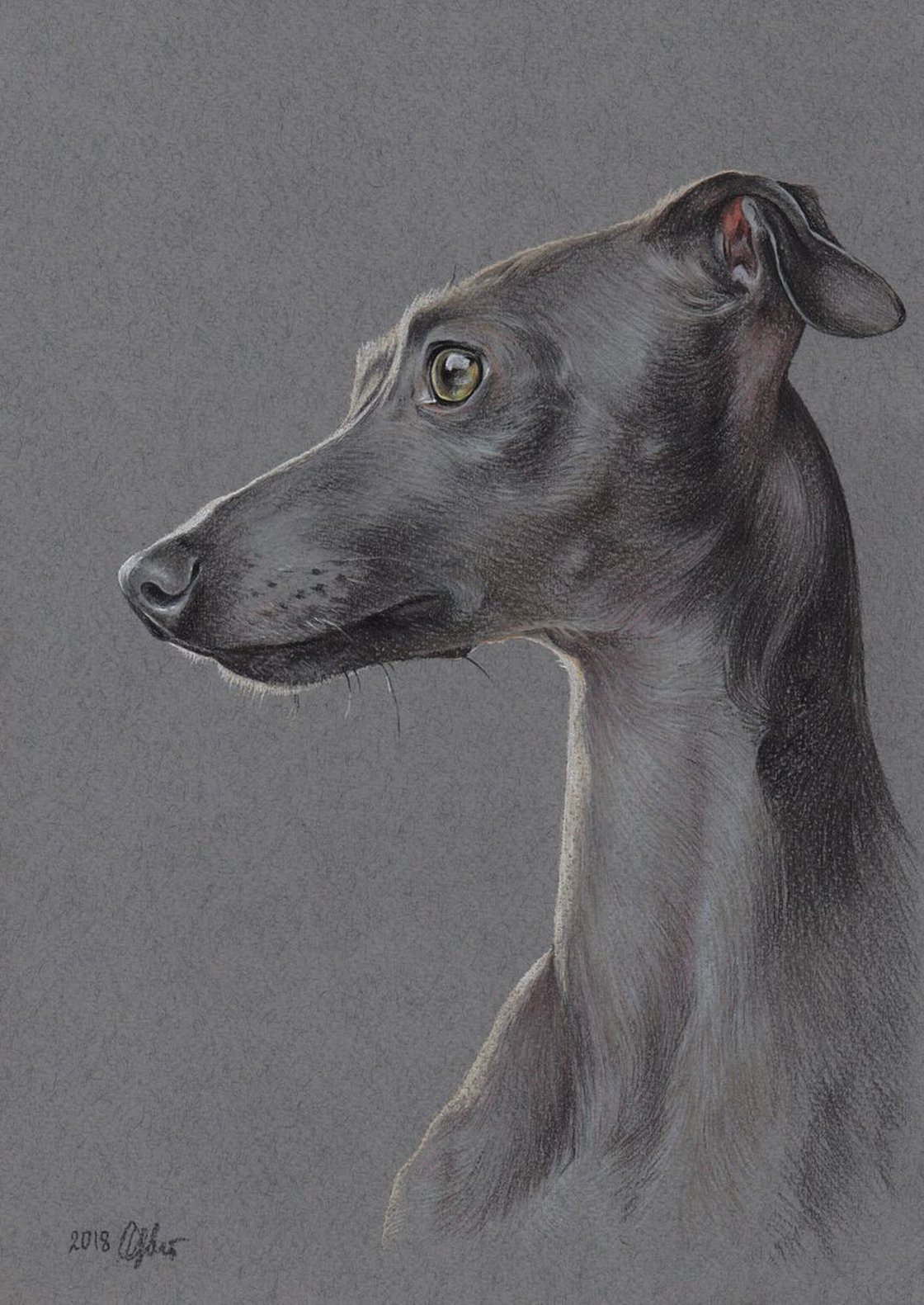 Pastel portrait of italian 21x30 cm