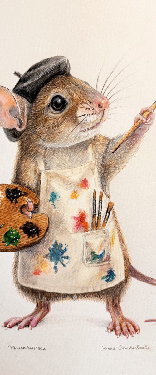 Mouse-terpiece - Colored Pencil Drawing by Jennie Smallenbroek