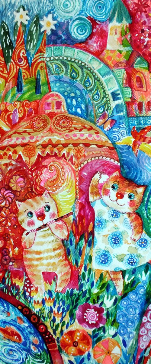 The Garden of Happy Cats by Oxana Zaika