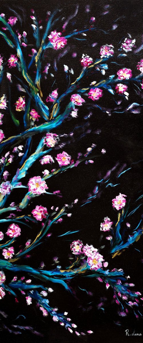 Cherry Blossoms in black by Ruslana Levandovska