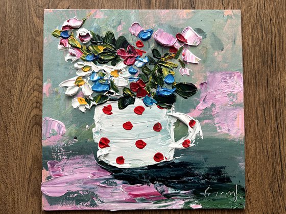 Texture flowers acrylic