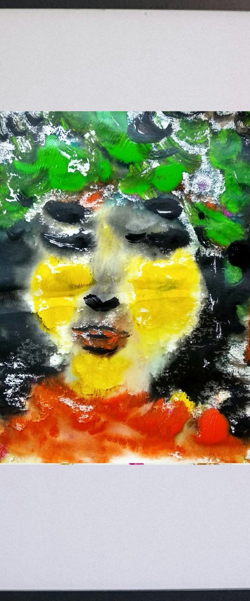 Portrait of a woman - The Face IX by Asha Shenoy