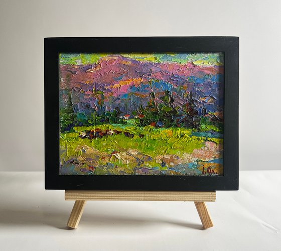 Mountains bathed in summer sun