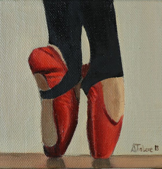 Red Ballet Shoes, Ballerina Dancer Miniature