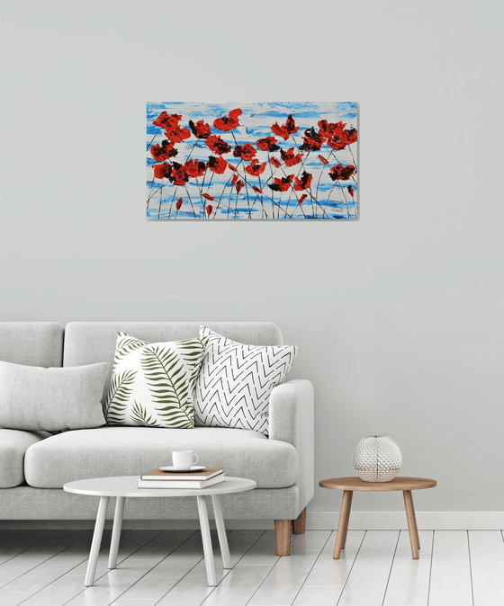 Red Poppies 1 90x50cm