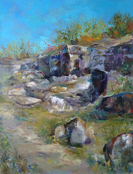 Trail(60x80cm, oil painting, impressionism, ready to hang)