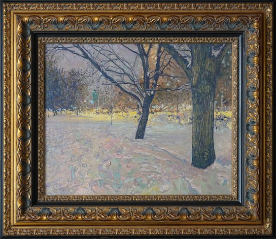 Winter Boulevard at night