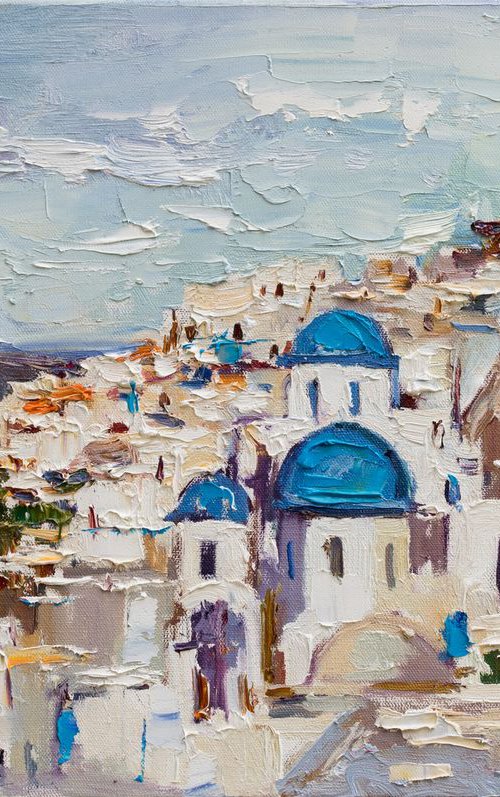 Santorini, Greece - Original landscape painting by Anastasiia Valiulina