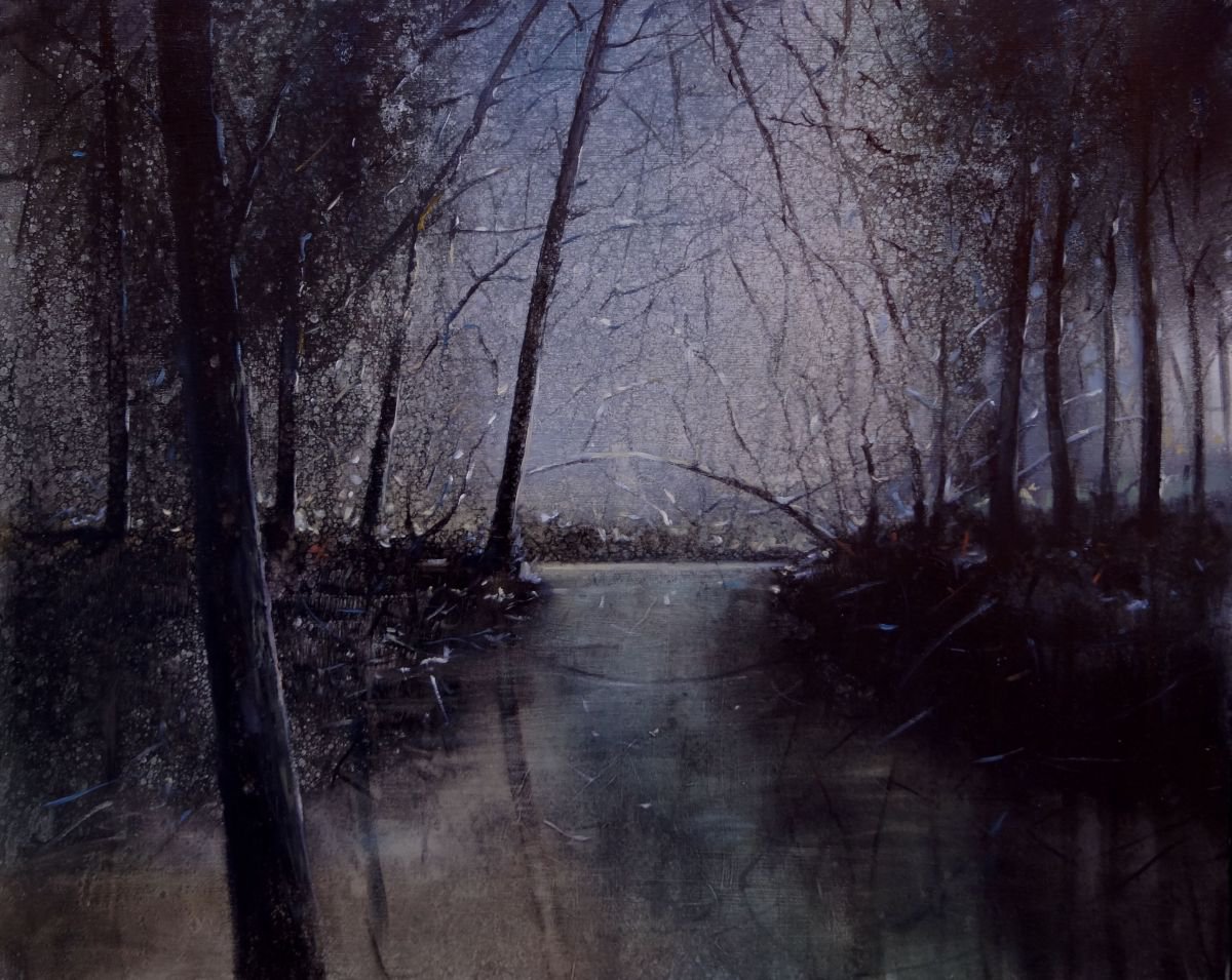 Expressive Landscape Oil Painting By Rafael Carrascal, 31 X 26", Magico, Original Artwork