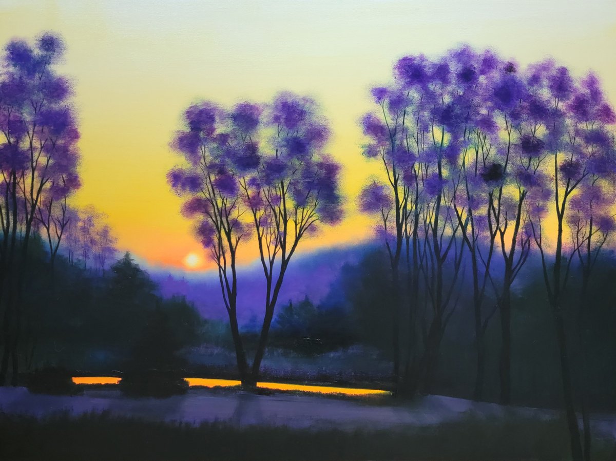 Impressionistic Landscape Oil Painting By Faith Patterson, 40 X 30, Slowing Down, Original Artwork