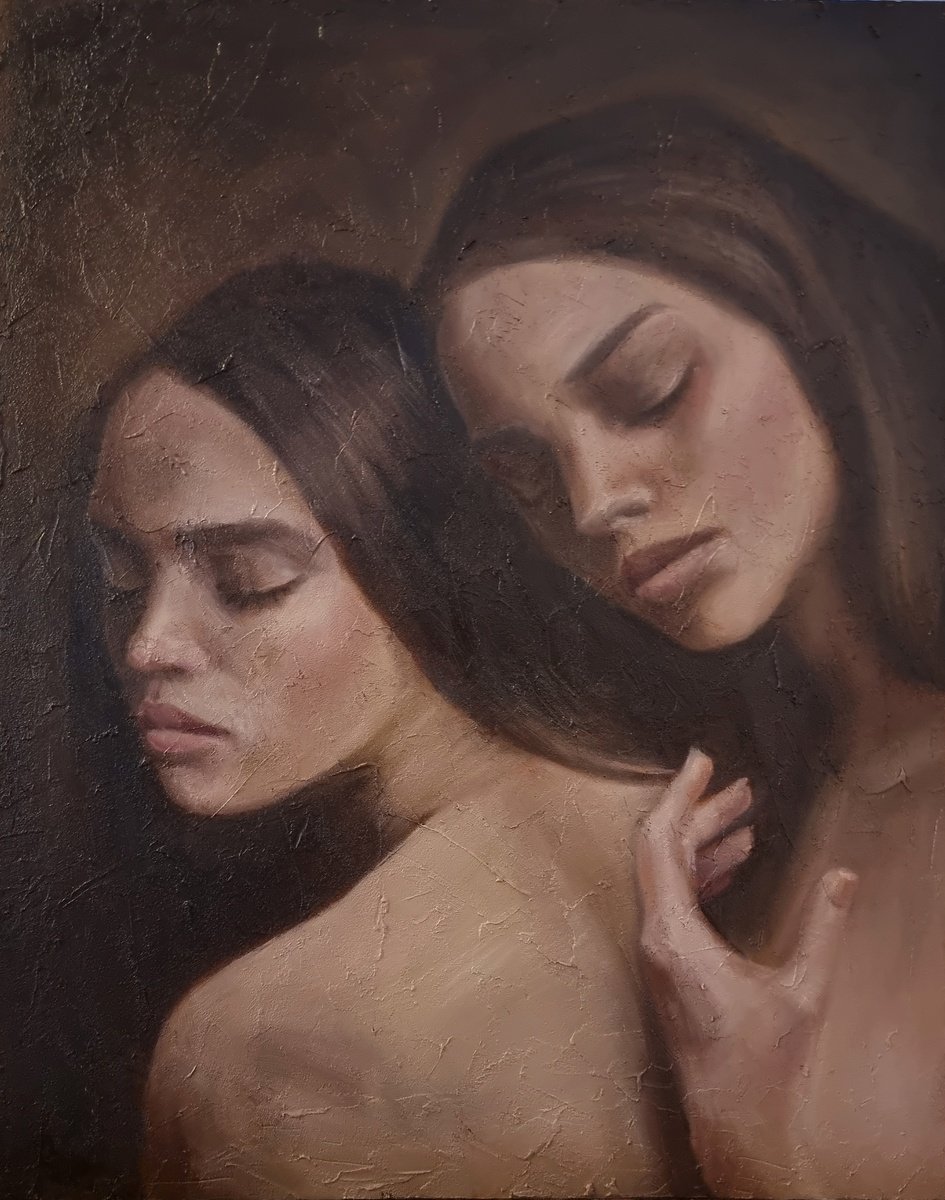 Expressive Portrait Oil Painting By Artmoods Tp, 16 X 20, Soft, Original Artwork