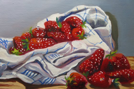 Strawberries and Tea Towel