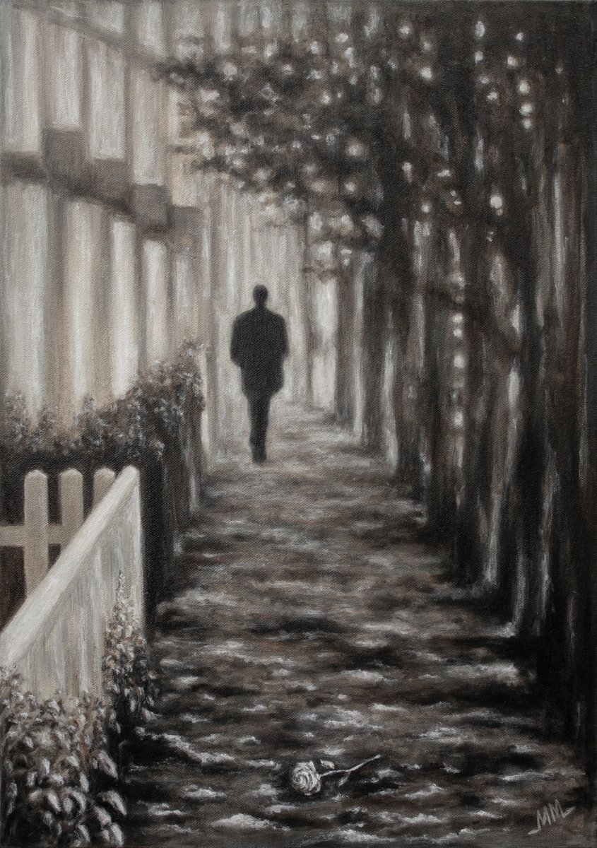 Impressionistic Portrait Oil Painting By Mila Moroko, 17 X 23", Time To Say Goodbye, Original Artwork