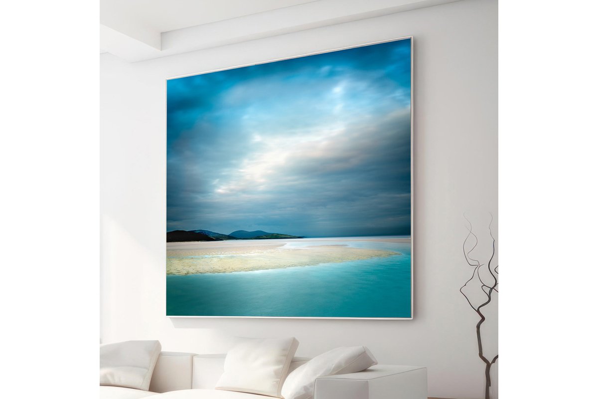 Impressionistic Landscape Photograph By Lynne Douglas, 60 X 60", Colours Of The Sea, Original Artwork