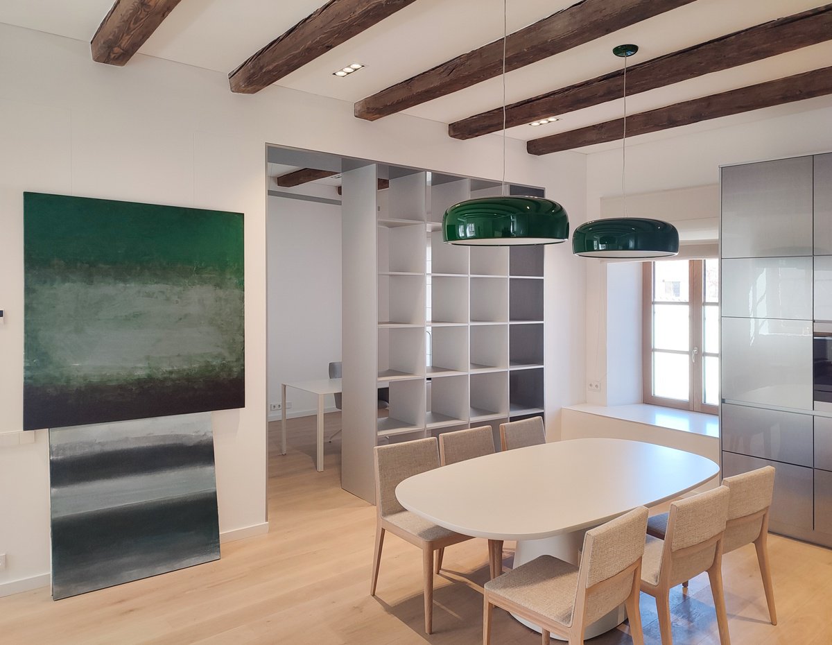 Abstract Acrylic Painting By Rokas Berziunas, 47 X 47", No. 24-18 (120 X 120 Cm ), Original Artwork