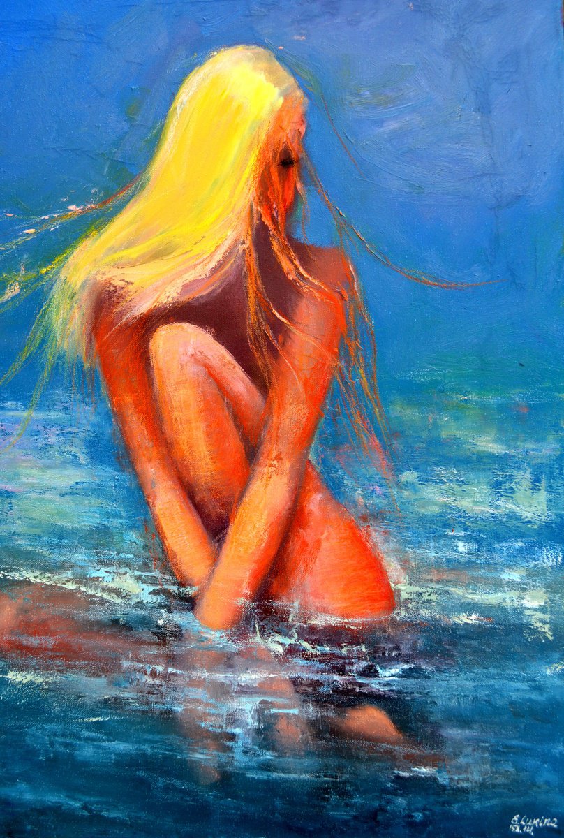Solar Nymph: The Amber Glow By Lumina Studio, 20 X 28, Artwork For Sale On Artfinder