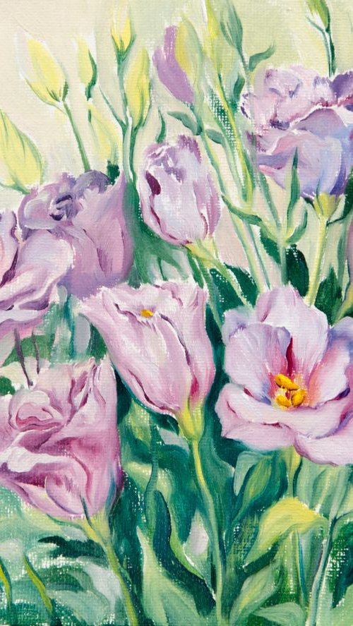 Eustoma. Flower painting by Daria Galinski